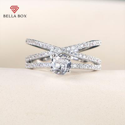 Pretty Geometric Twist Wedding Engagement Ring For Women With Micro Paved Romantic Solitaire Accessories Femme Ring