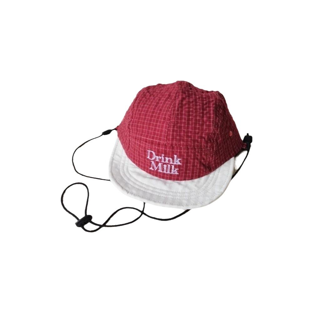 Flat Brim Children Baseball Hat Color Block Boys Sunscreen Hat Versatile Plaid Peaked Cap  Boys красный