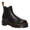 Dr. Martens 2976 Quad Chelsea Boots Side Gore Yellow Stitch Platform Shoes Classic Leather Shoes Men Women 24687001 BLACK UK5(24.0cm)