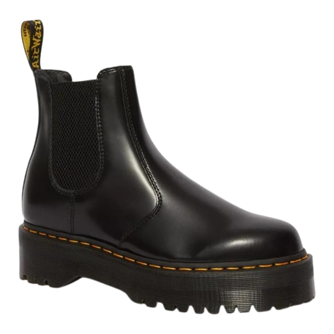 

Dr. Martens 2976 Quad Chelsea Boots Side Gore Yellow Stitch Platform Shoes Classic Leather Shoes Men Women 24687001 BLACK UK4(23.0cm)
