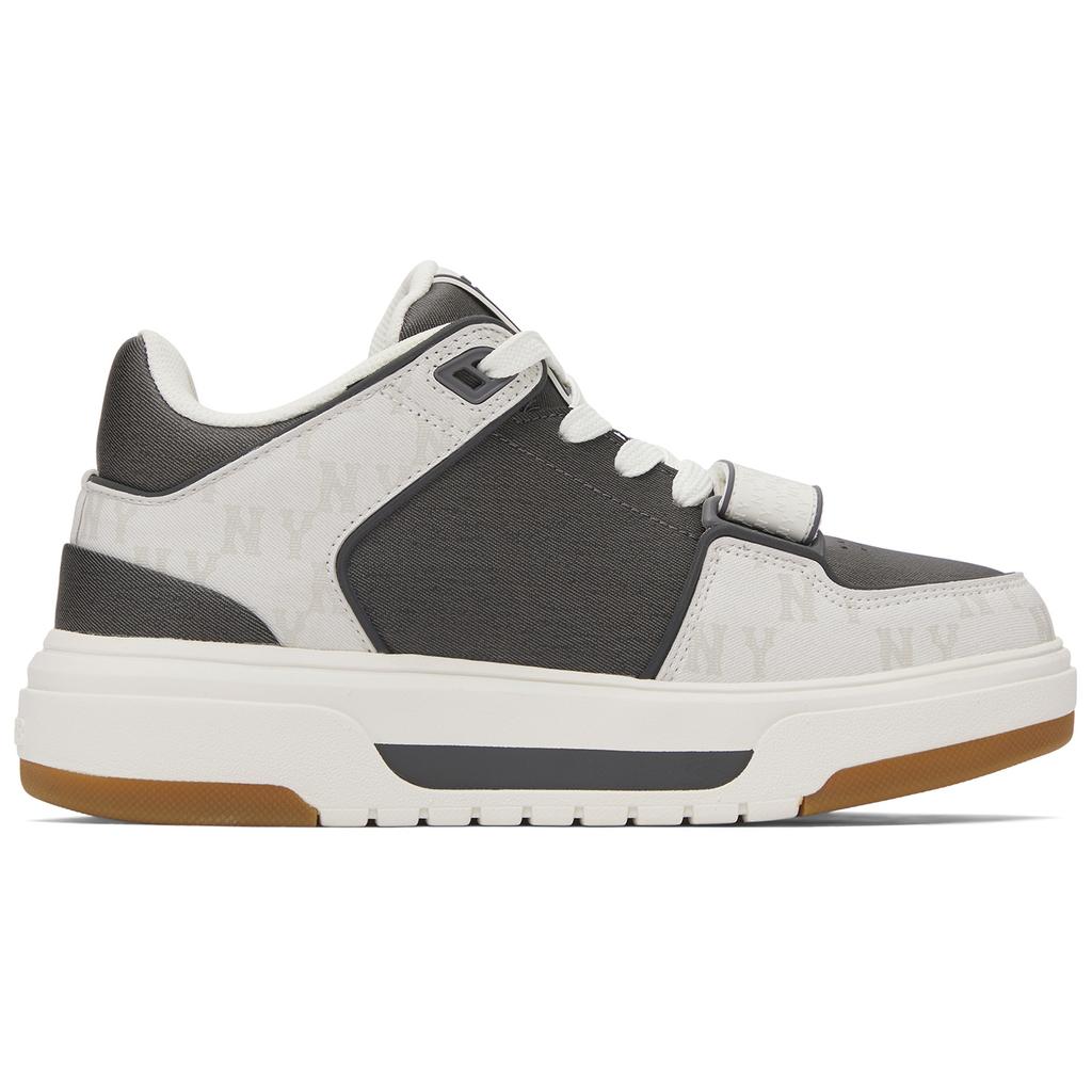 New MLB Chunky Liner Mid Top Casual Shoes Unisex Gray White 3ASXCHL4N-50GRS