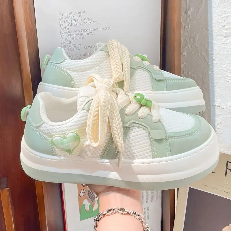 Fashion Aesthetic Original Mesh Breathable High On Platform Women's Shoes Korean Designer Luxury Offers Y2k Fashion 2025 Ladies Footwear
