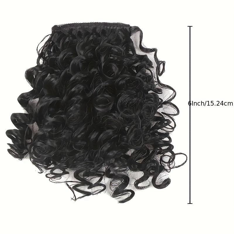 Afro Kıvırcık Klipsli Perçemler, Sentetik Hacim Veren Saç Parçası, Günlük Kullanım İçin Kabarık Saç Hacmi