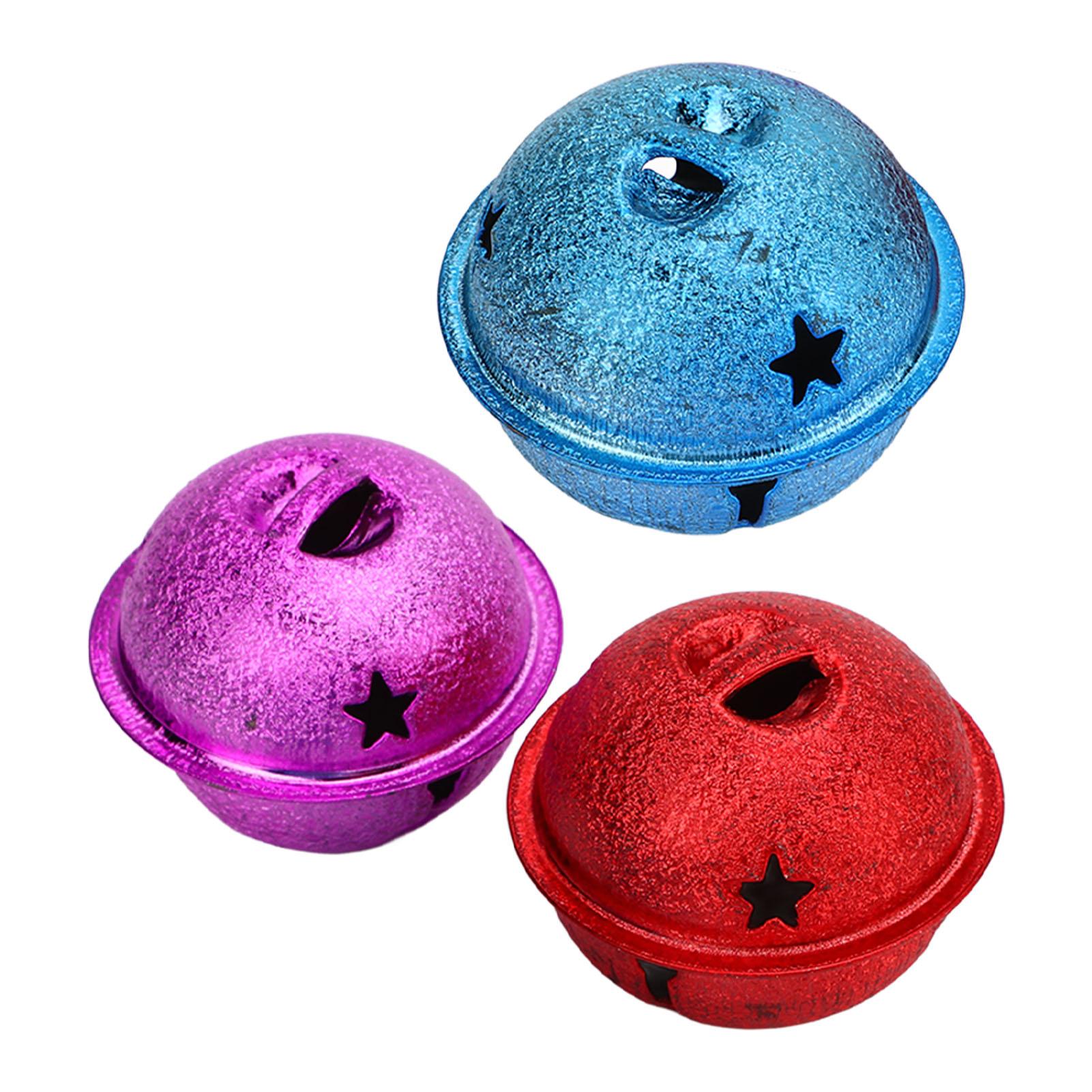 

15pcs Jingle Bells Colorful 40mm Iron Material Painted Hollow Pentagram DIY Matte Craft Bells for Jewelry Pendants