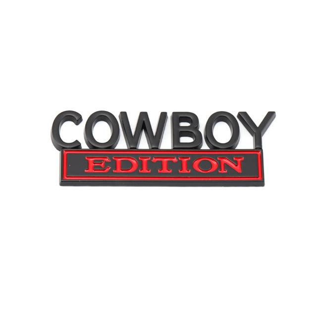 

1Pc 3D Metal COWBOY Edition Logo Car Front Grille Badge Side Fender Rear Trunk Emblem Sticker Decal Badge Sticker чёрный/красный
