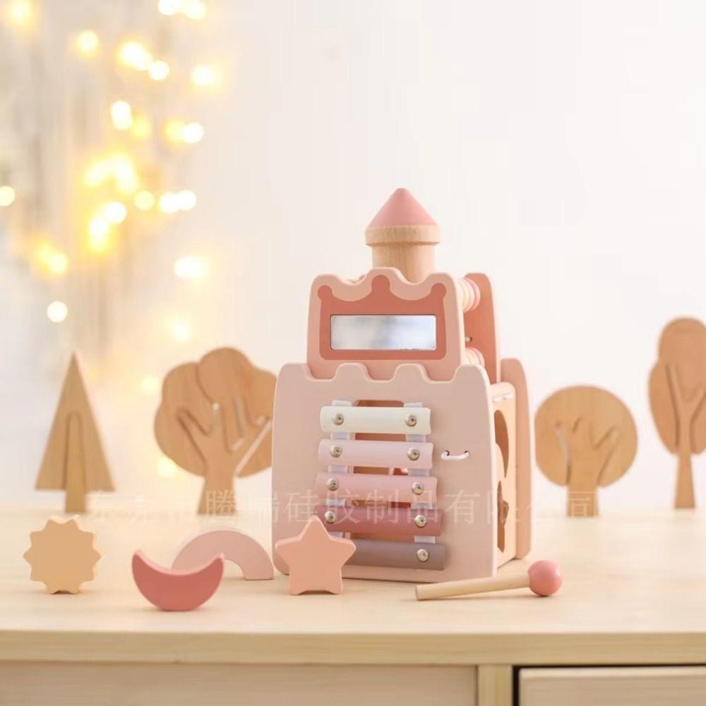 Early Education 5-in-1 Wooden Castle Toys Shape Sorter Dollhouse Shape Wooden Toys  Parent-Child