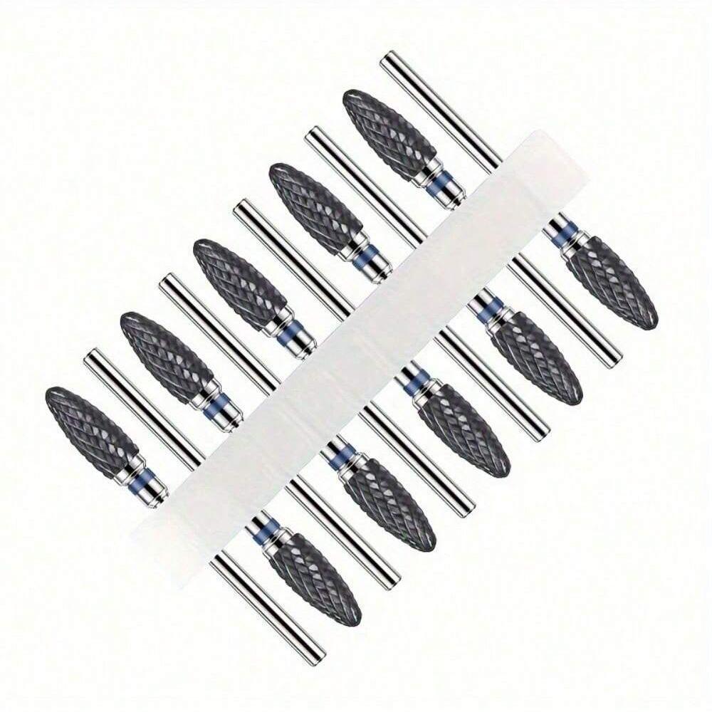 10pc/Set Ceramic Milling Cutter Nail Drill Bits Burr Gel Polish Remove Tools Cuticle Electric Manicure Files Kit Accessories