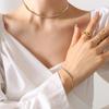Gold-Plated Zirconia Inlaid Blade Chain Jewelry Set