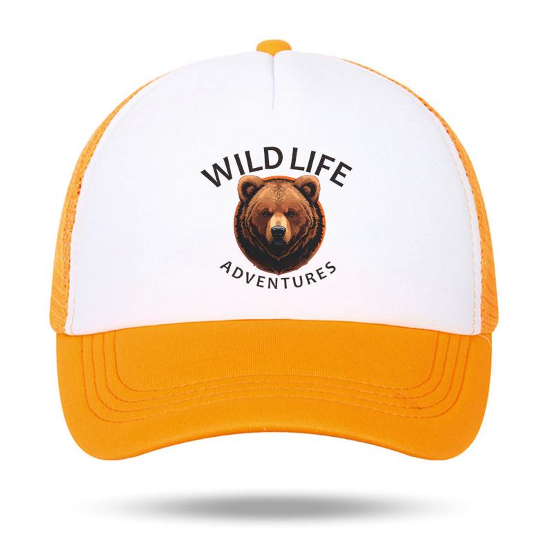 Grizzly Bear Wild Life Trucker Hat Unisex Women Summer Mesh Baseball Cap Outdoor Adventure Snapback Bone Russian Style Sun Hat