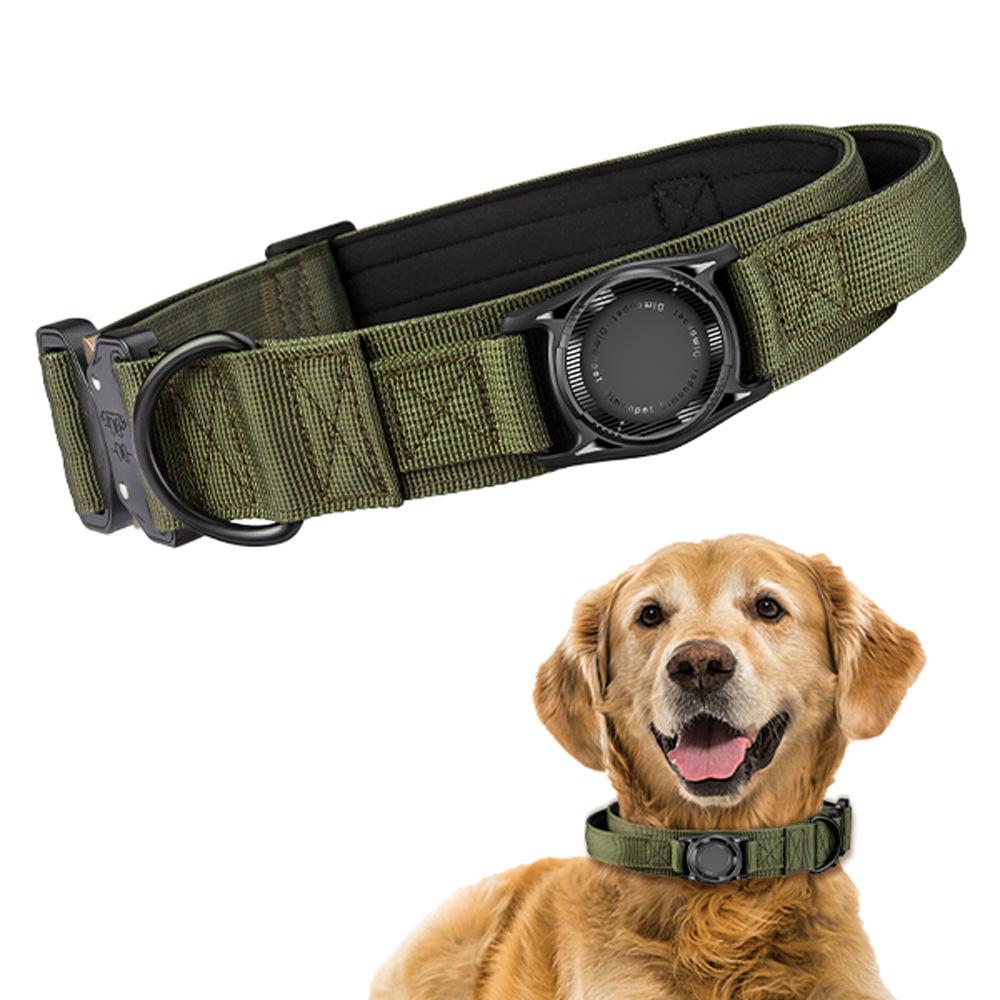 

Ошейник для домашних собак Взрывозащищенный с локатором Регулируемый тактический ошейник L(52-66cm) армия зеленый