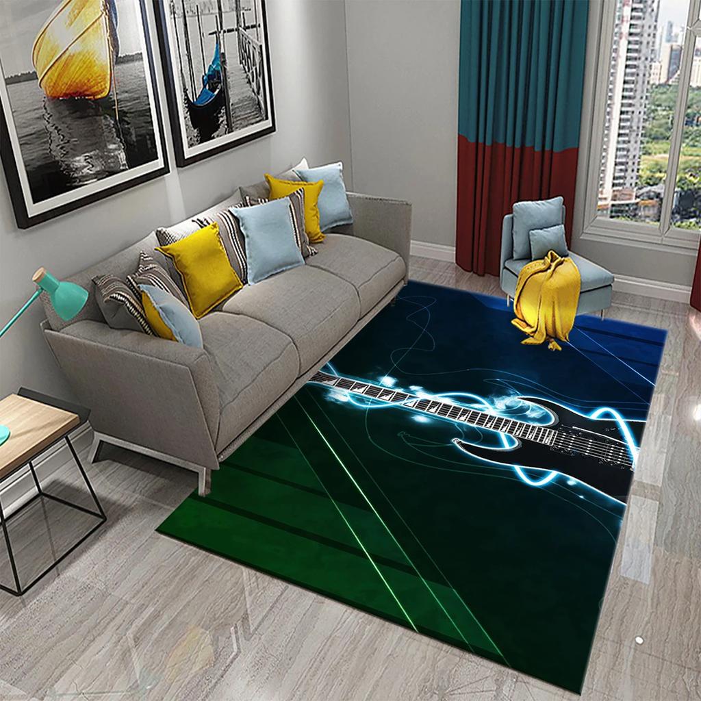 3D Music Carpet Music Instrument Rug for Living Room Bedroom Area Rug Decorative Floor Rugs Carpet Bathroom Non-slip Mat Carpet