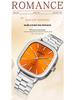 Retro Light Luxury Gold Square Watch with Large Dial and Calendar - High-Value Steel Band for Couples
