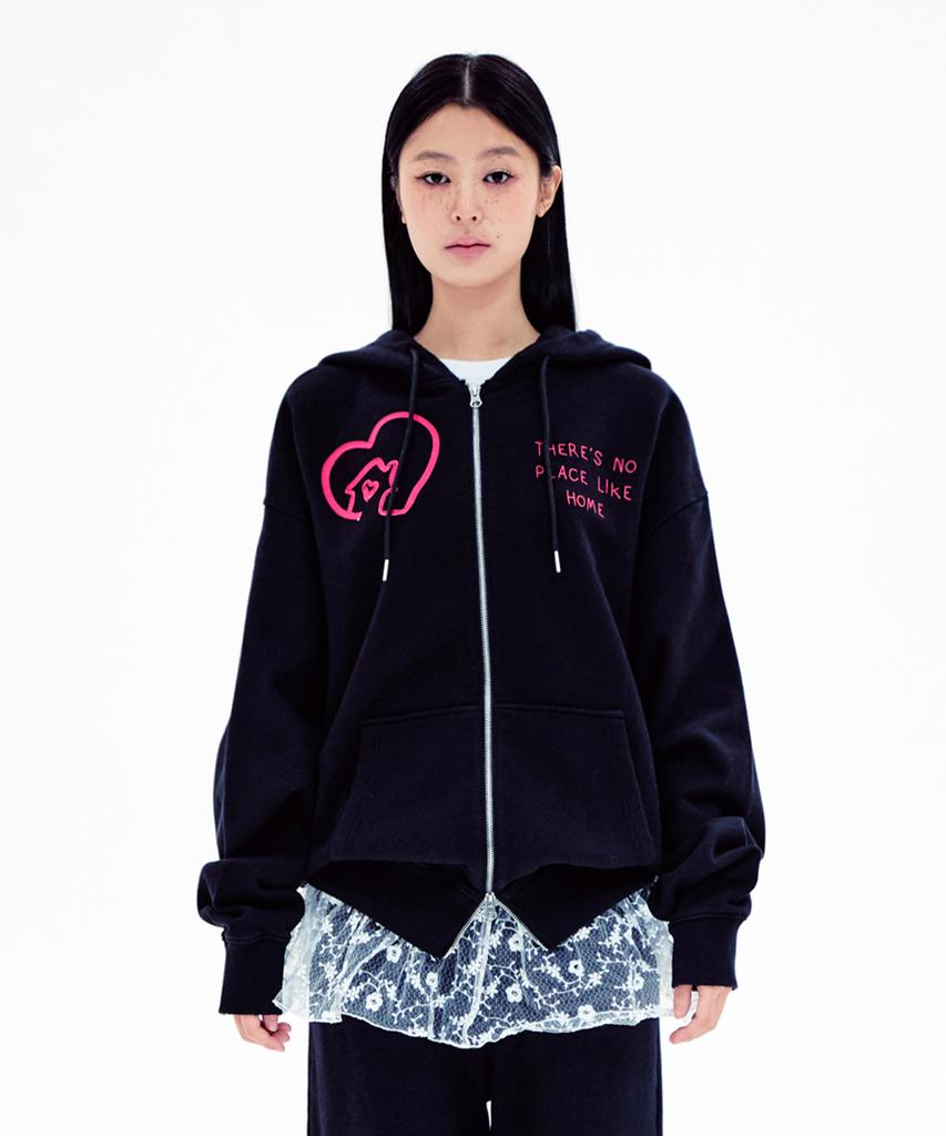 Youhee Home Graphic Hood Zip-Up Black