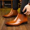 Autumn Winter Leather Chelsea Boots for Men Designer Soft-soled Business Men Dress Shoes Big Size Ankle Boots Male
