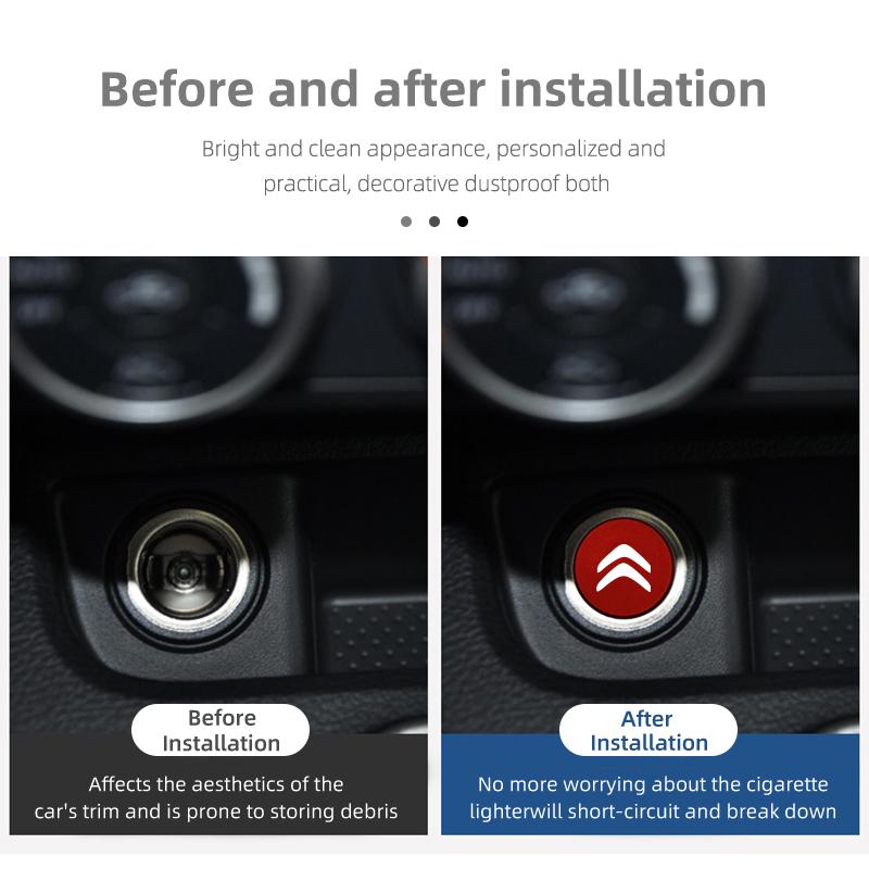 Cache-prise allume-cigare en alliage pour voiture, capuchon de protection anti-poussière pour Citroën C4 C3 C5 C1 C2 C6 VTS C4L DS3 DS4 DS5 Grand Berlingo