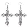 Gothic Zinc Alloy Dangle Drop Earring Jesus Cross Metal Earrings Fashion Pendant