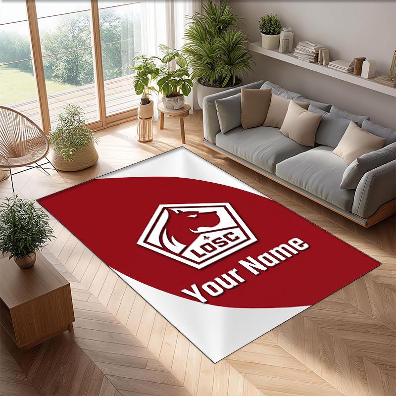 LOSC Lille Printed Crystal Velvet Rug Non‑Slip Crystal Velvet Carpet For Sofa Bedroom Indoor Home Decoration