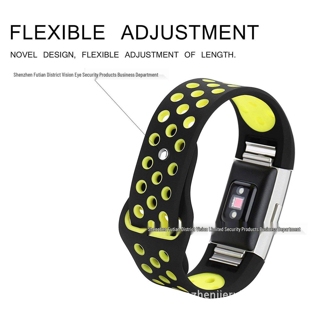 Fitbit Charge 2 Two-Tone Silicone Sport Strap with Heart Rate Compatibility