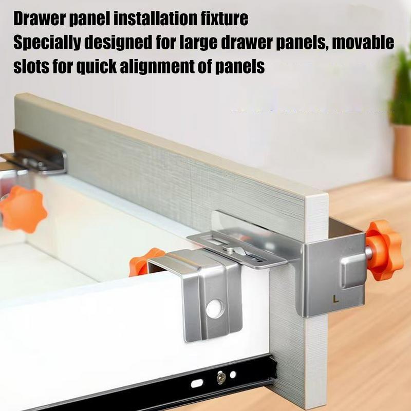 Drawer Face Clamp 2X Drawer Panel Clamps Adjustable Stainless Steel Mounting Jig For Carpentry Furniture Assembly Workshop