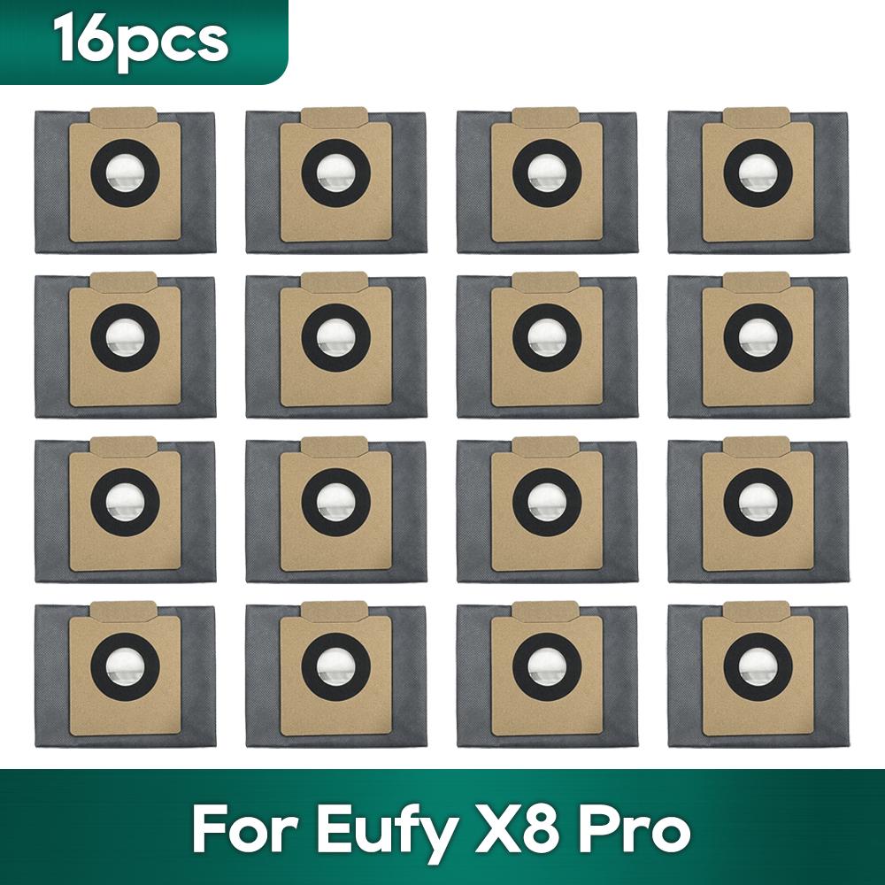 Compatible for Eufy X8 Pro SES Robot Vacuum Cleaner Dust Bags Accessories Main Side Brush Mop Cloth Replacement