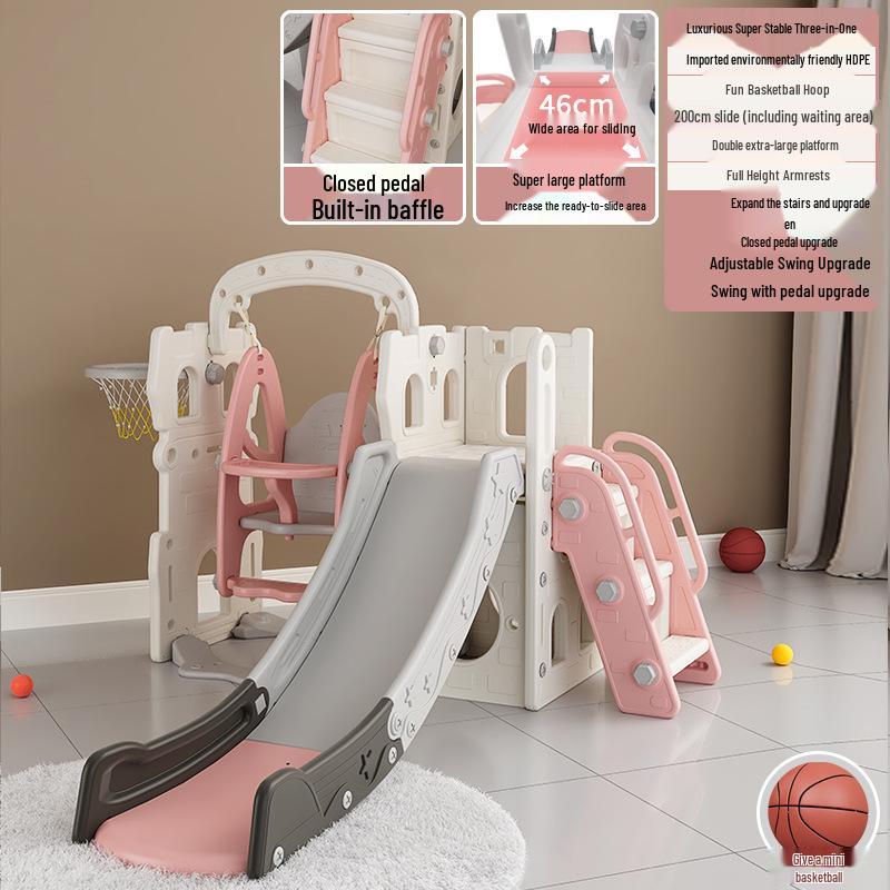 Extra Large Foldable Indoor Slide and Swing Set for Kids