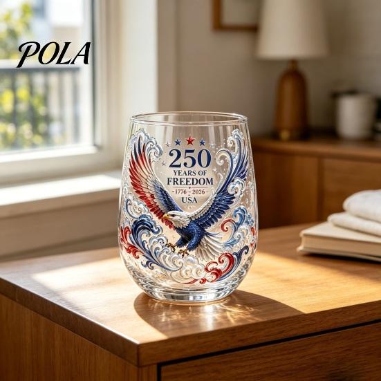 Non-slip Curved Glass Cup, Egg Shape Clear Lead-Free Crystal Enamel Painted Golden Rim Elegant Gilded Vintage Drinking Tumbler, Large Capacity