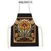 Flower Rabbit Beauty Pattern Kitchen Aprons for Women Men Linen Waist Bibs Household Cleaning Pinafore Home Cooking Apron