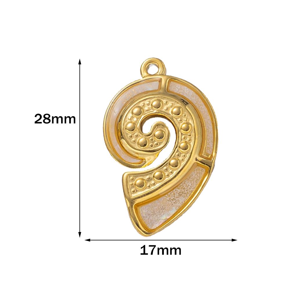 2pcs Gold Stainless Steel White Shell Charms For Jewelry Makings DIY Women Bracelet Necklace Jewelry Pendants Summer Supplies