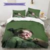 Billie Eilish Pattern Bedding,Quilt Set Quilt Cover Pillowcase Home Birthday Gift (1 * Duvet Cover + 2 * Pillowcase, Without Core)