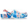 Crocs Classic Floral Pattern Durable Non-Slip Clogs Unisex Sandals White Blue Red 205453-928
