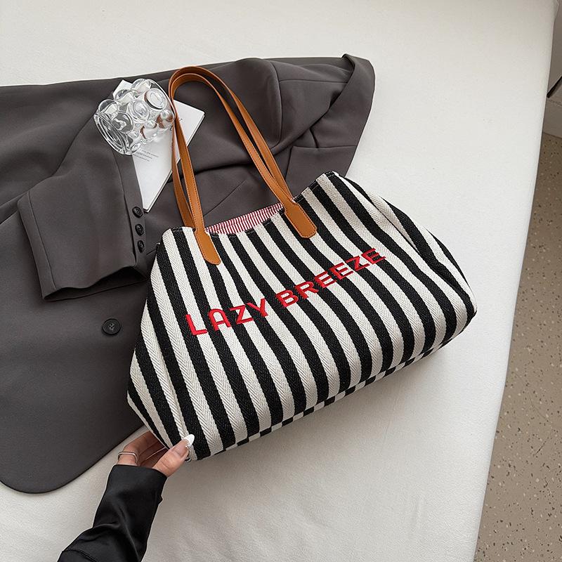 Полосатая парусиновая сумка новая сумка-тоут для отдыха на плечо большая вместимость сумка-тоут сумка для покупок