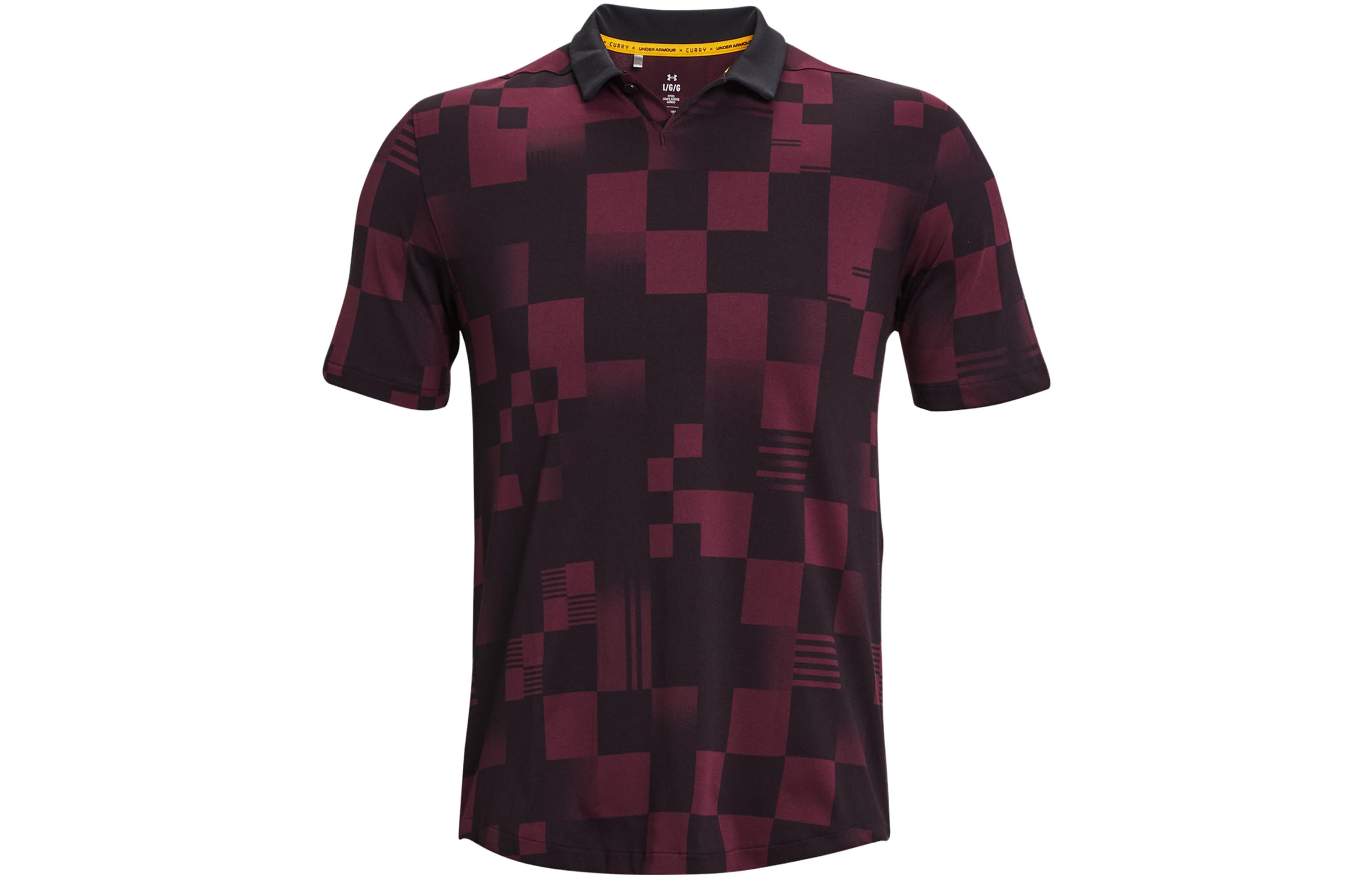 Under Armour Polo Shirts Men s Burgundy Polo Collar Moderate Straight Fit 1379734-600 L