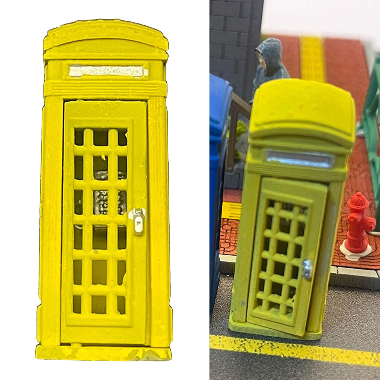 

1/64 Miniature Phone Booth Diorama Scene Model Dollhouse Decoration Scenery DIY Projects Mini жовтий