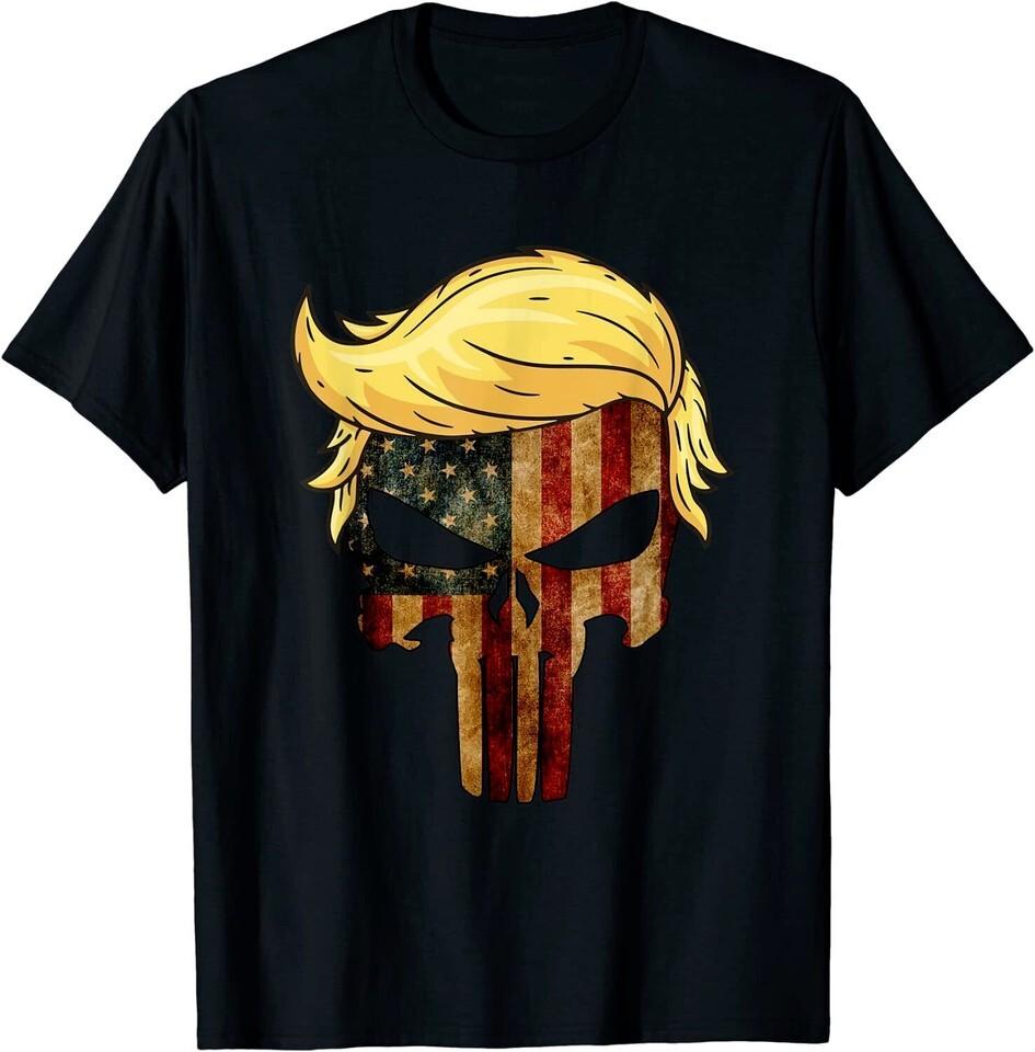 Trump 2024 - Trump Punisher Flag America Black T-Shirt Unisex T-Shirt