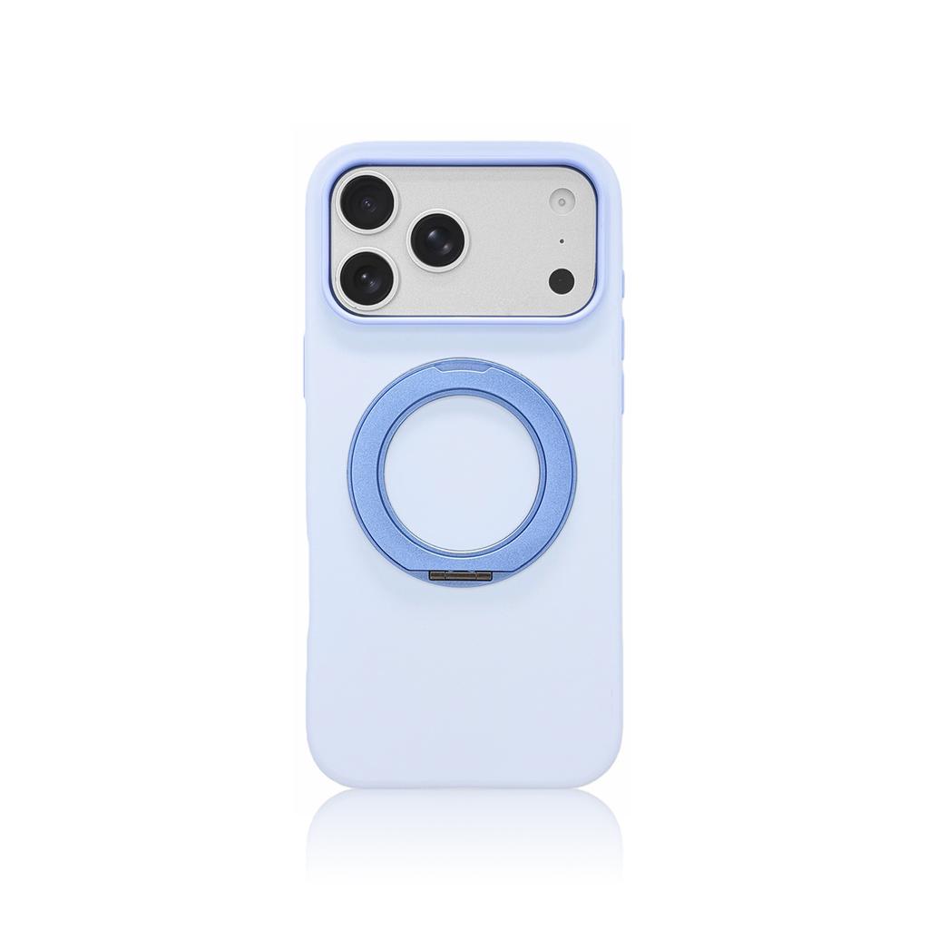 For iPhone 18 Pro Max Case Skin-friendly Liquid Silicone Magnetic 360°rotate Stand Protective Phone Back Cover For Magsafe Shell