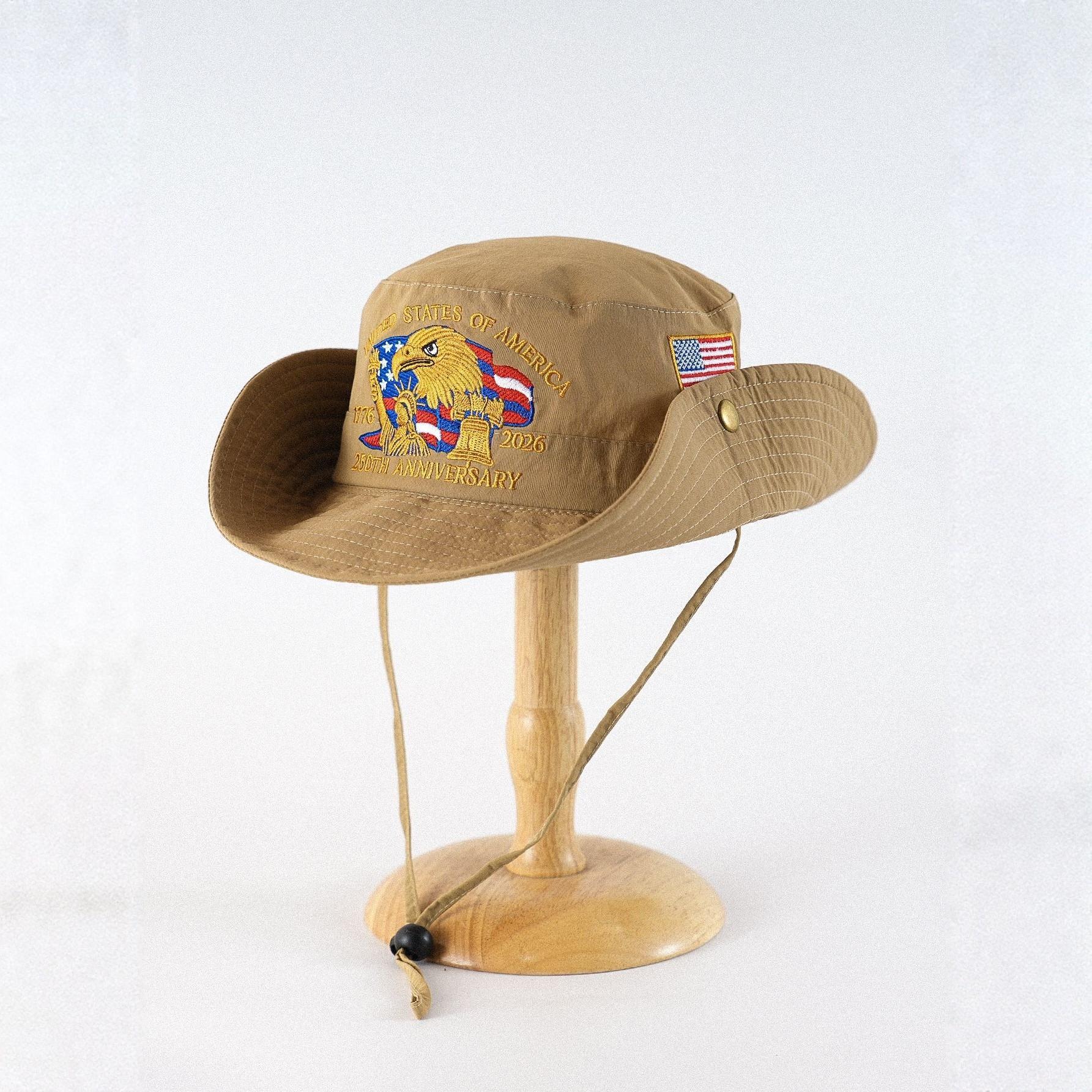 Cross-border 2026 United States 250th Anniversary Yilei Women s Plush Polyester/Cotton Casual Outdoor Spring/Summer Bucket Hat хаки