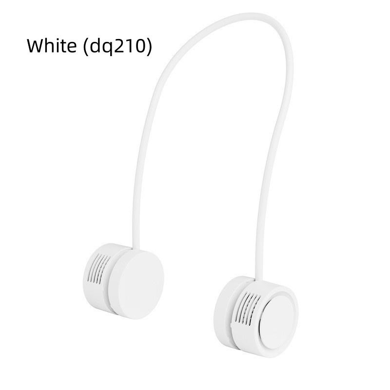 118*59*42mm Mini Leaf Less Neck Hanging Fan Portable USB Charging Small Fan Silicone High-capacity Battery Fan