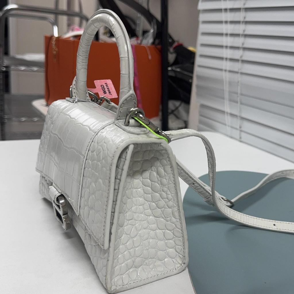 [Pre-Owned] Balenciaga Hourglass XS Top Handle Bag 'White' - Good #UI3OQS