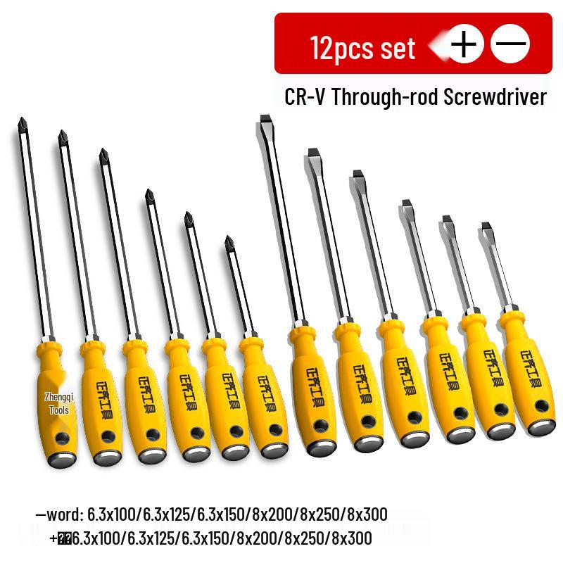 Magnetischer Schraubendreher-Satz mit Kreuz- und Schlitzkopf - Industriell, Schlagfest, Superhart