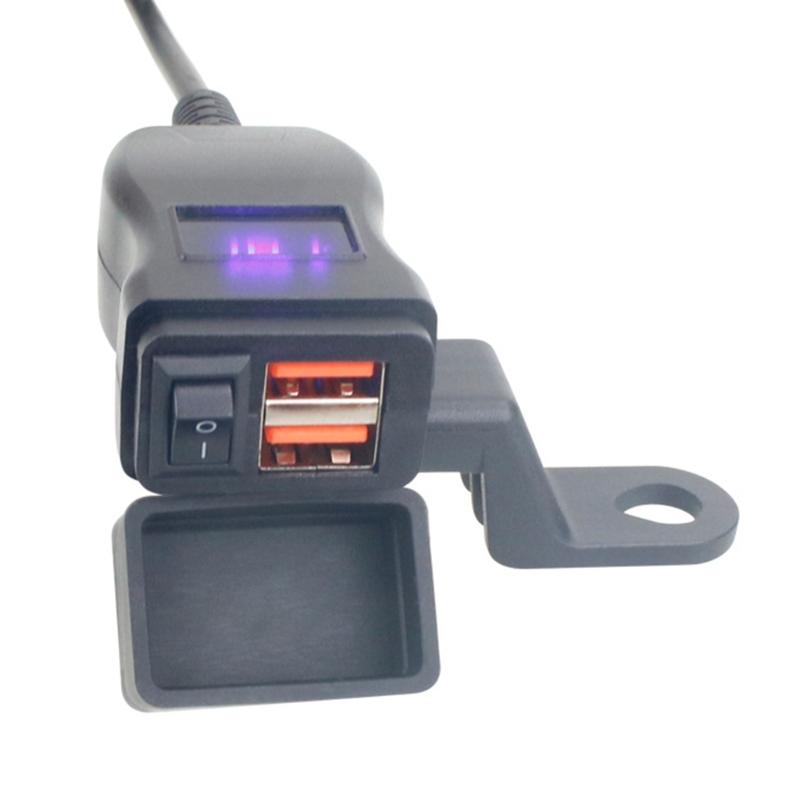Kit de Port USB pour Moto 12V 24V Adaptateur SAE vers USB sur Moto Chargeurs Rapides USB Type C Étanche Prise de Courant