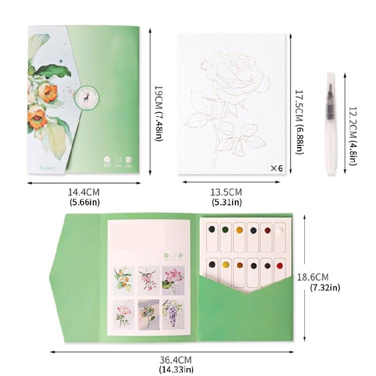 Watercolor Paint Set with Coloring Book Easy To Use Graffiti Painting Book Drawing Supplies