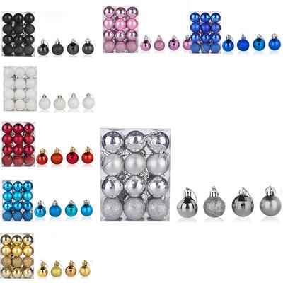 Umweltfreundlich 24 Stück/Set 40 mm Weihnachts-Christbaumkugel Schmuck Heimparty-Dekor