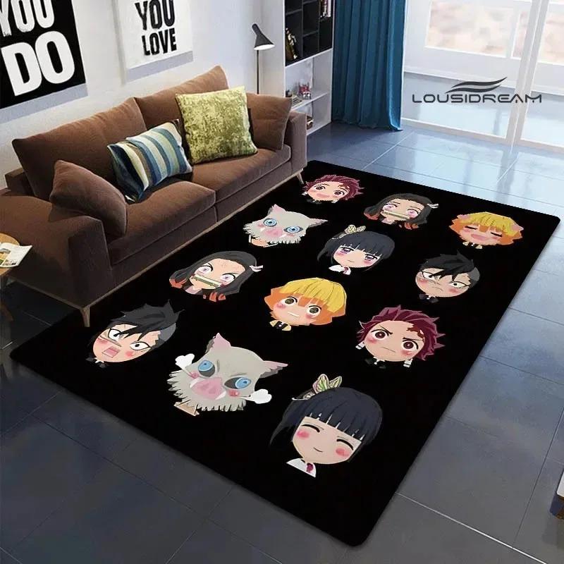 Demon Slayer Printed Carpet for Living Room Decoration Japanese Anime Bedroom Area Rug Non-slip Home Bathroom Floor Mat