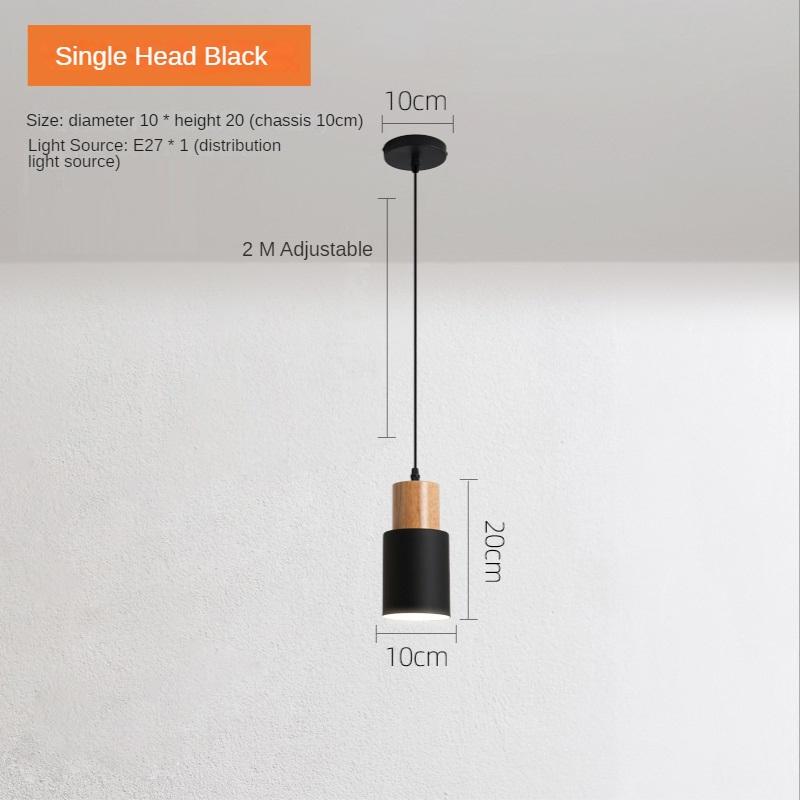 Nordisk LED Pendellampe Tre Hengelampe Svart Hvit For Soverom Spisestue Bakgrunn Hjem Innendørs Belysningsarmaturer