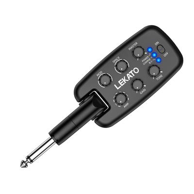 LEKATO Amplificateur de Casque Bluetooth Portable pour Guitare 9 Amplis 6 Rotatif OTG Enregistrement pour Amplificateur Silencieux Électrique, Compatible 5.0, Rechargeable, Plug-in