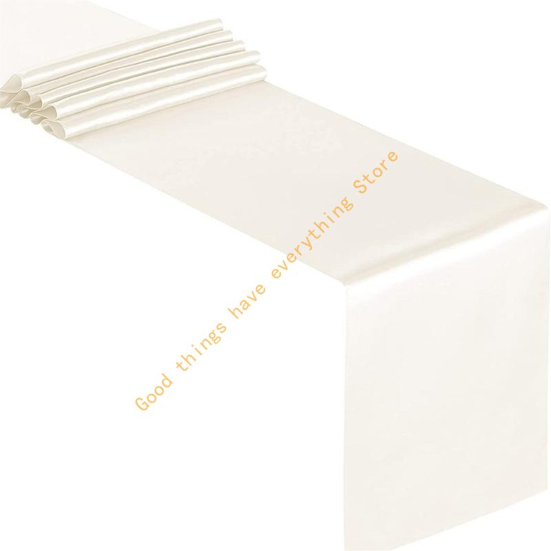 Solid Color Silky Table Runner Collection 12x108Inch, Enhances Ambiances for Various Celebratory Occasion 55KF