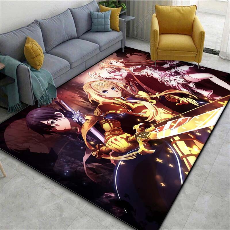 Anime S-Sword Art Online Printed Floor Mat Carpet 15 Sizes Living Room Bedroom Bedside Window Sill Bathroom Floor Mat Home Decor