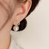 Korean Style Light Luxury Niche Micro Inlaid Pearl Stud Earrings For Women