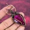 Faceted Kashmir Ruby Real Gemstone Pendant Copper Wire Wrapped Handmade Pendant