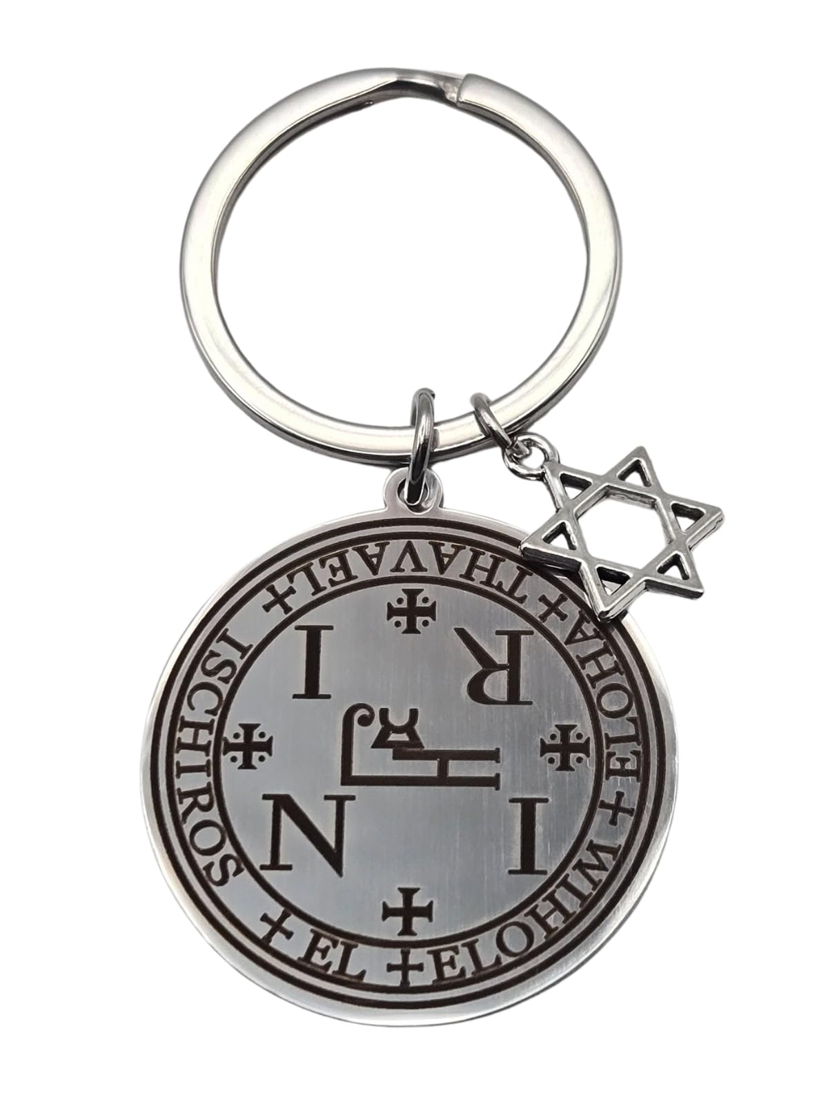 

Protection Amulet for Repelling and Lucky Magical Talisman to Keep Problems Away and Guide You Towards Goal Stainless Steel Keyring Keychain